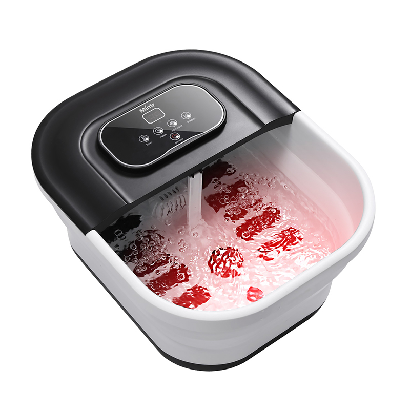 MZD-22B-2 500W เครื่องสปาเท้าแบบพับได้พร้อมลูกกลิ้งนวด 8 ชิ้นสำหรับนวดผ่อนคลายเท้า