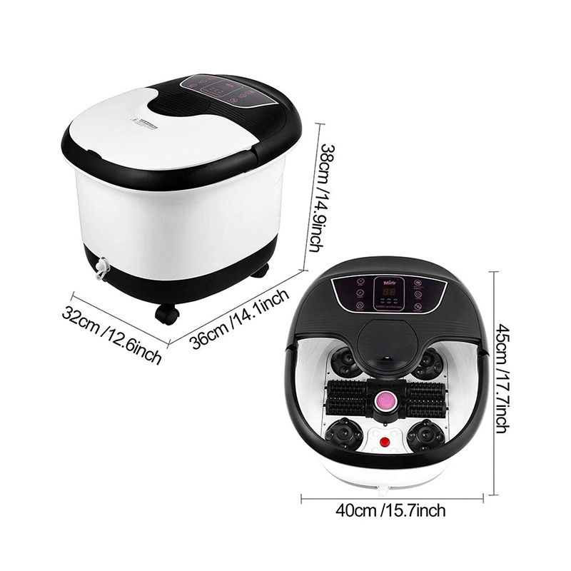 MM-18C เครื่องนวดสปาเท้าอัตโนมัติพร้อมลูกกลิ้งนวด 8 ชิ้นและหินภูเขาไฟ