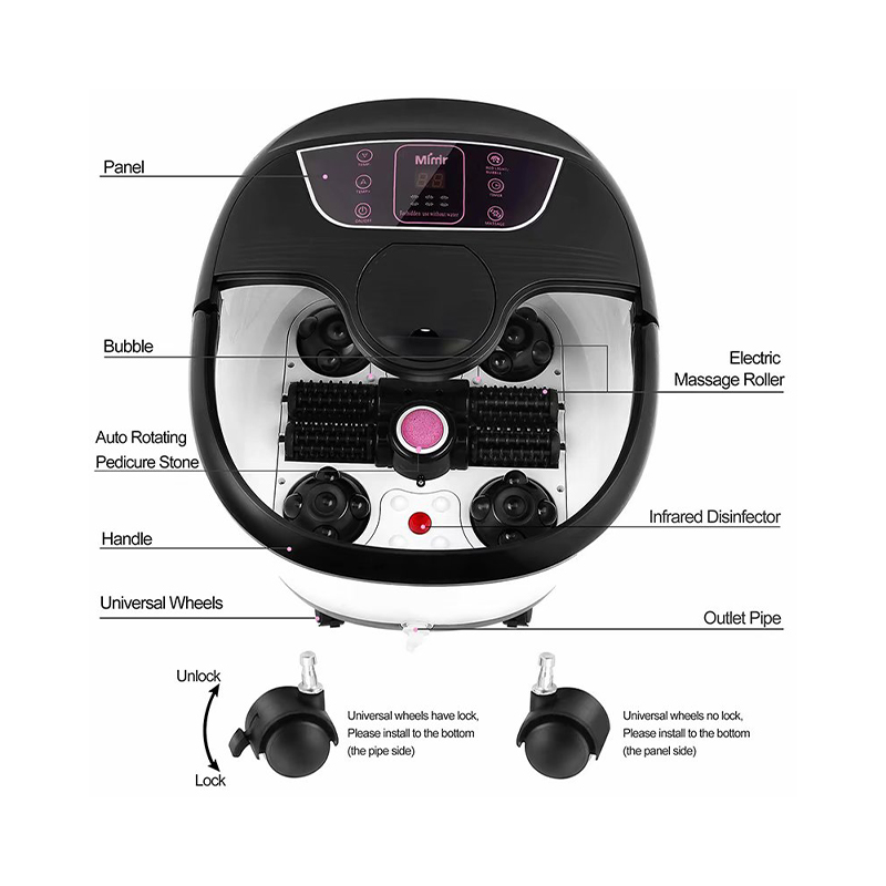 MM-18C เครื่องนวดสปาเท้าอัตโนมัติพร้อมลูกกลิ้งนวด 8 ชิ้นและหินภูเขาไฟ